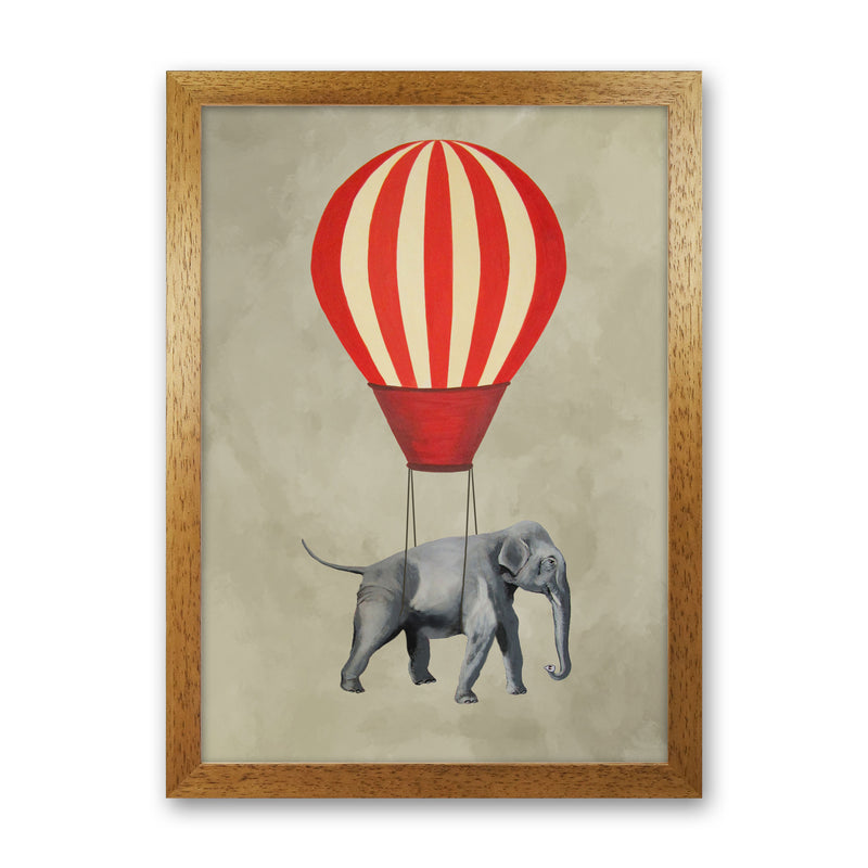 Elephant With Airballoon Art Print by Coco Deparis Oak Grain