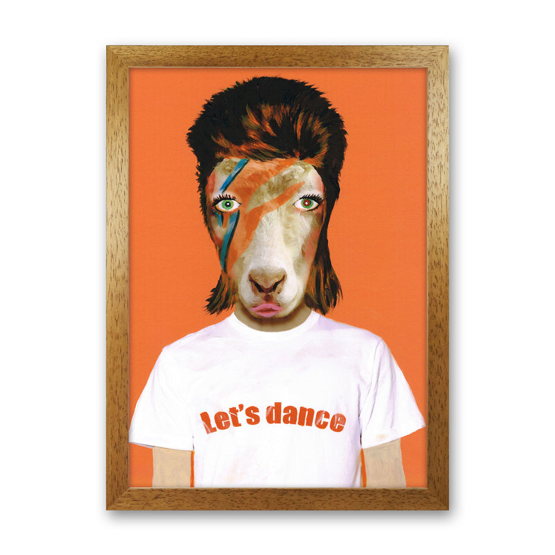 David Bowie Goat Art Print by Coco Deparis Oak Grain