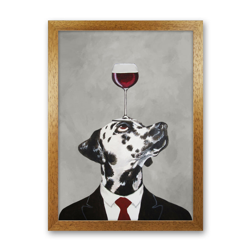 Dalmatian With Wineglass Art Print by Coco Deparis Oak Grain