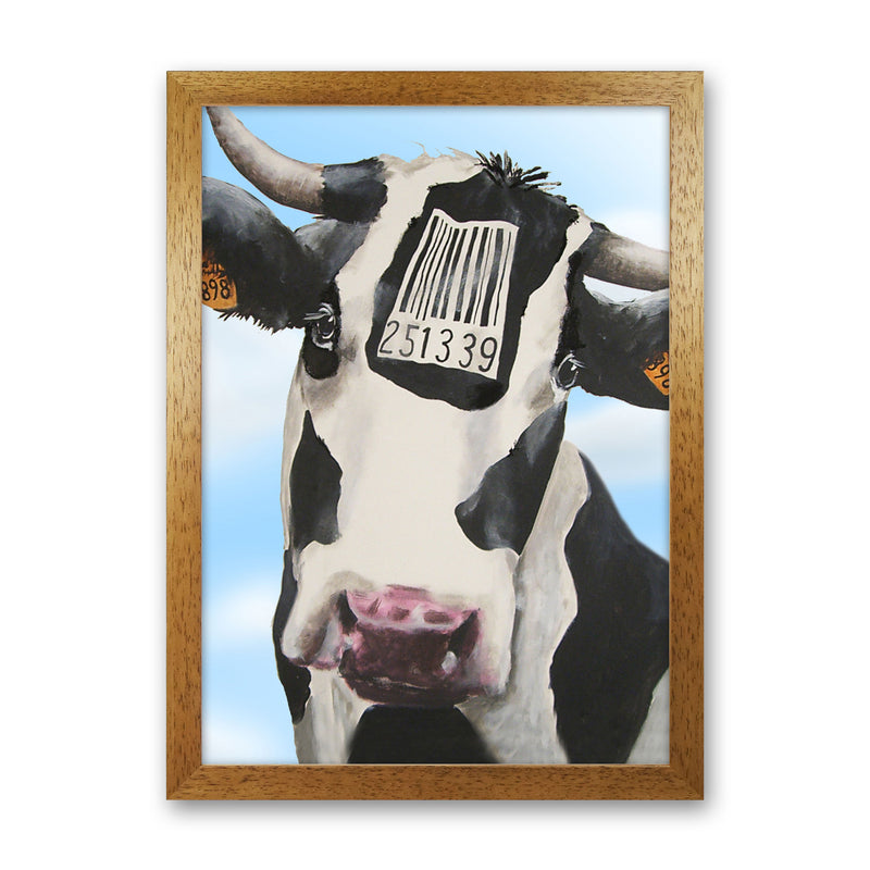 Cow Barcode 02 Art Print by Coco Deparis Oak Grain