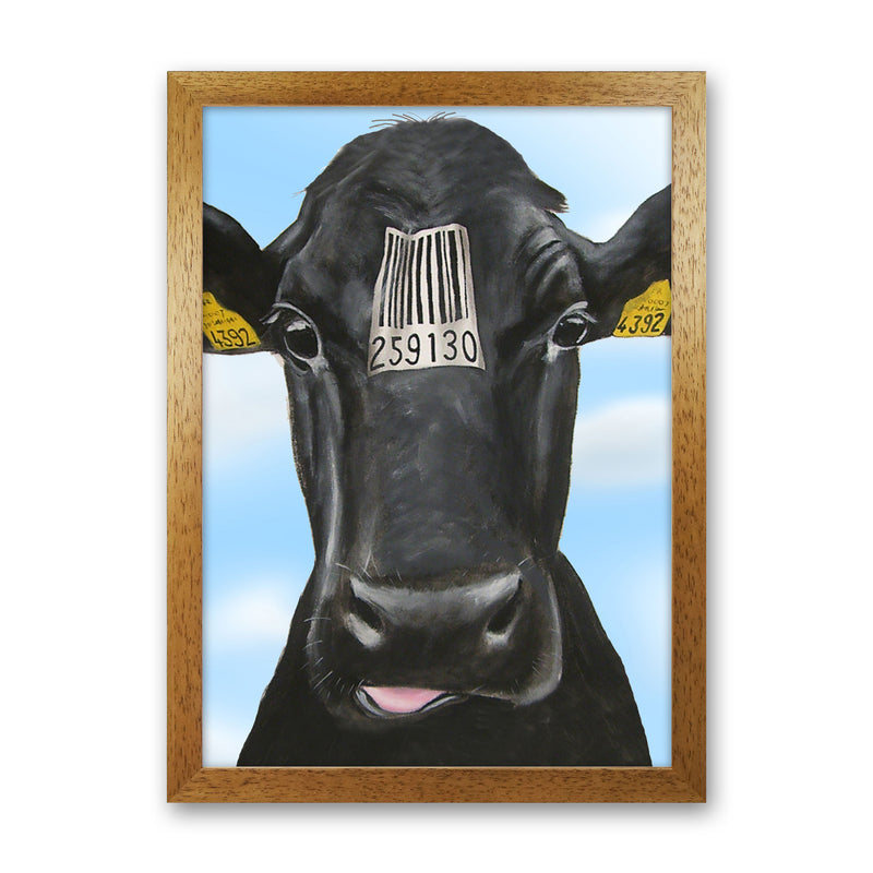 Cow Barcode 01 Art Print by Coco Deparis Oak Grain