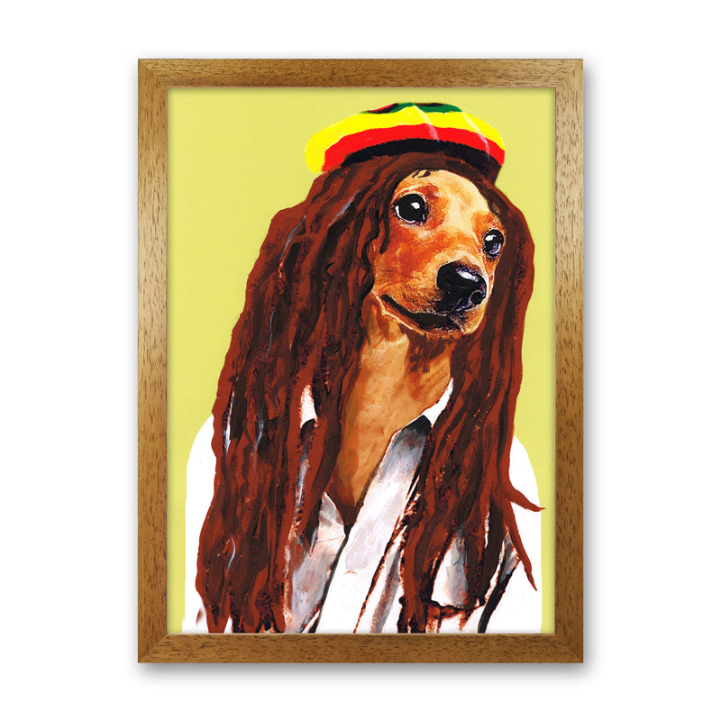 Bob Marley Art Print by Coco Deparis Oak Grain
