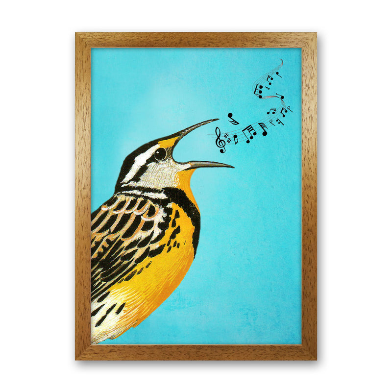 Bird Singing 02 Art Print by Coco Deparis Oak Grain