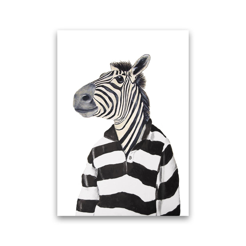 Zebra With Stripy Shirt Art Print by Coco Deparis Print Only