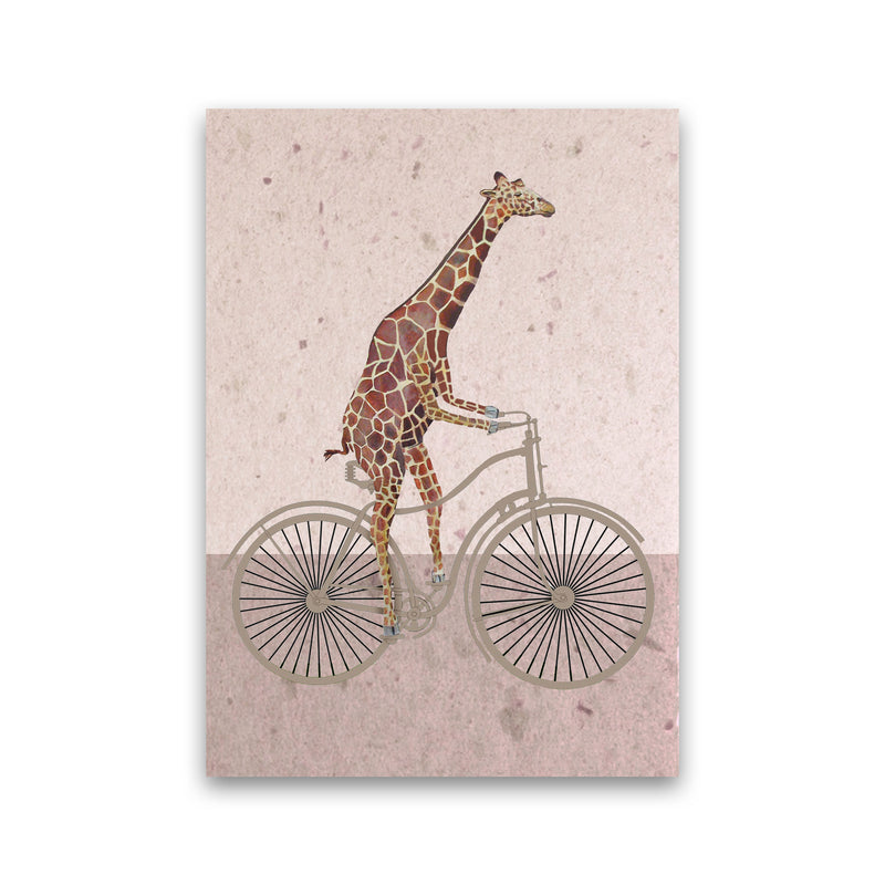 Giraffe On Bicycle Art Print by Coco Deparis Print Only