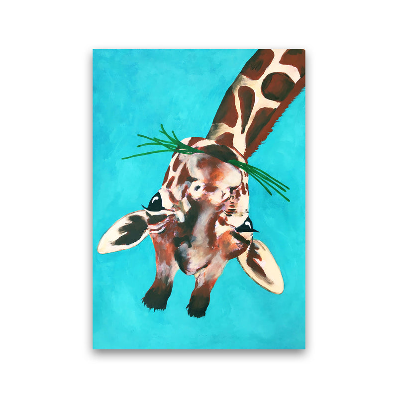 Giraffe Upside Down Art Print by Coco Deparis Print Only