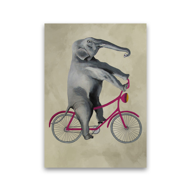 Elephant On Bicycle Art Print by Coco Deparis Print Only