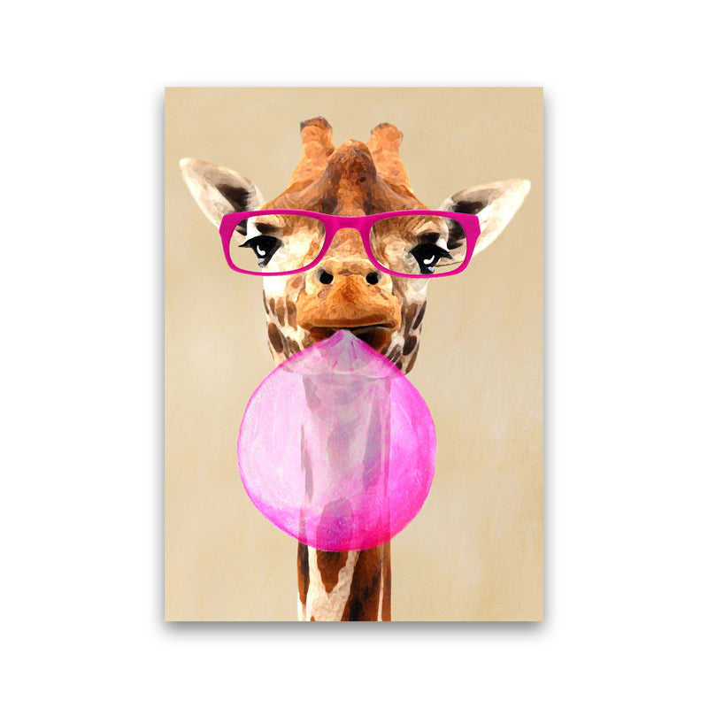 Clever Giraffe With Bubblegum Art Print by Coco Deparis Print Only