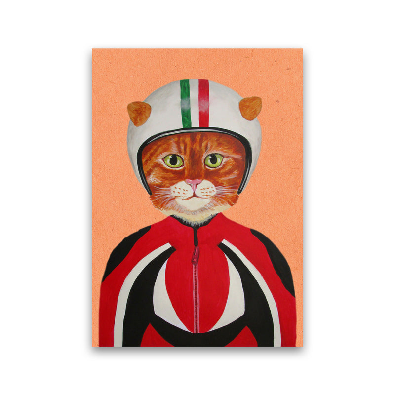 Cat With Helmet Art Print by Coco Deparis Print Only