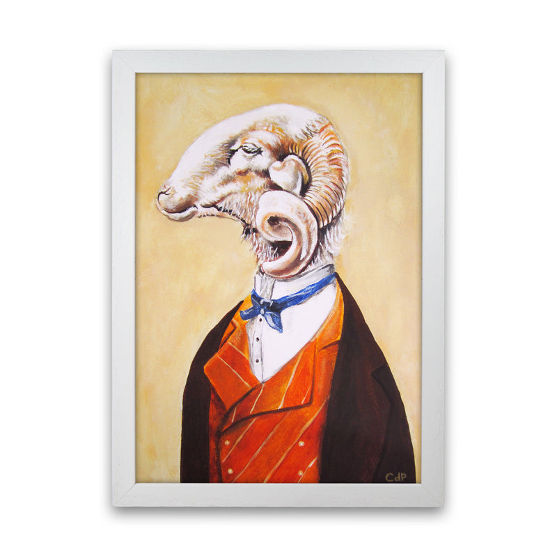 Ram Art Print by Coco Deparis White Grain