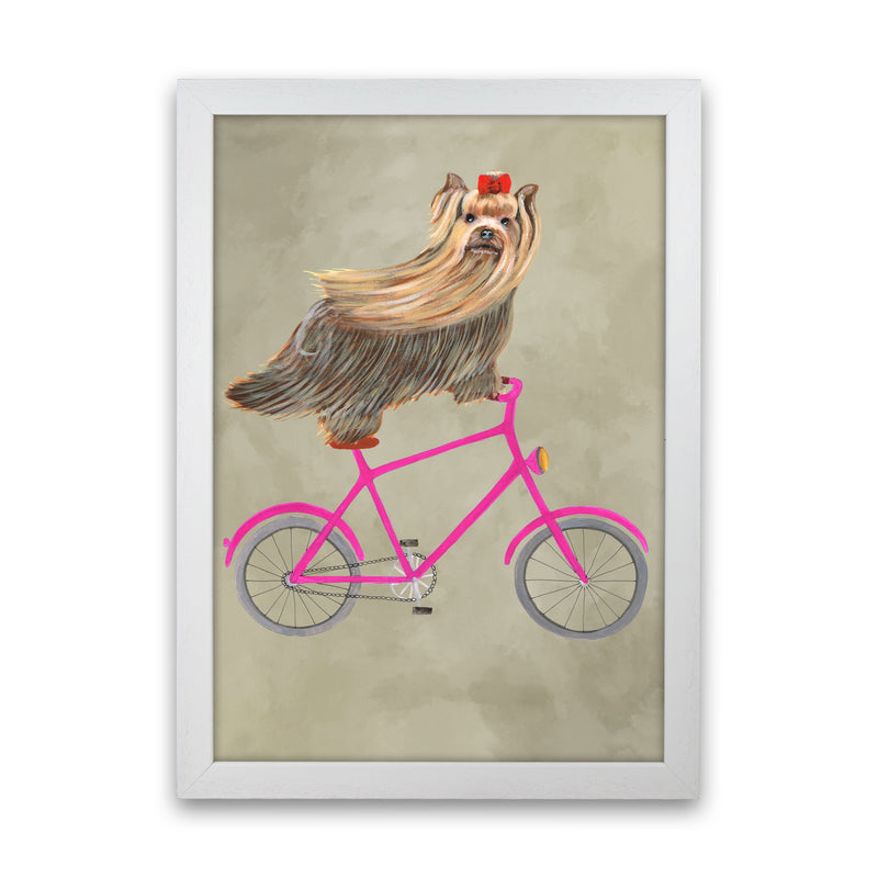 Yorkshire On Bicycle Art Print by Coco Deparis White Grain