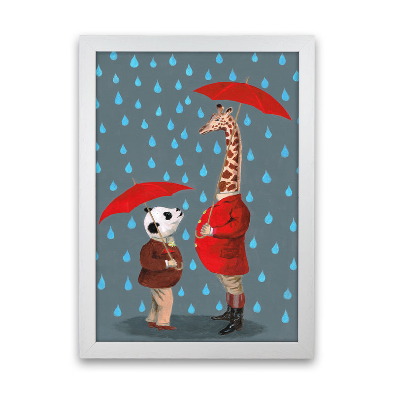 Panda And Giraffe Art Print by Coco Deparis White Grain