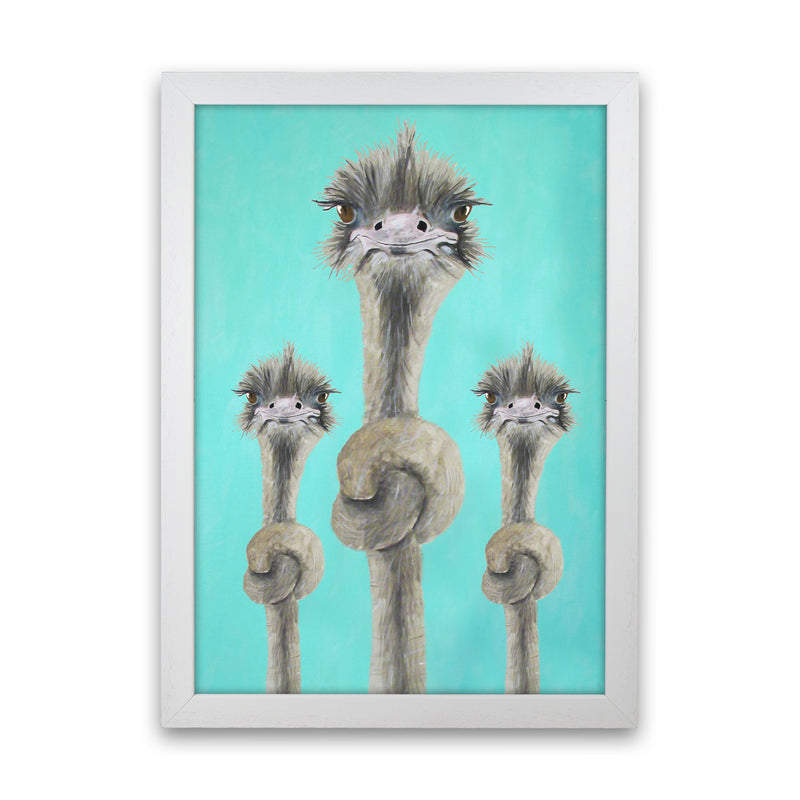 Ostriches Knotted Art Print by Coco Deparis White Grain