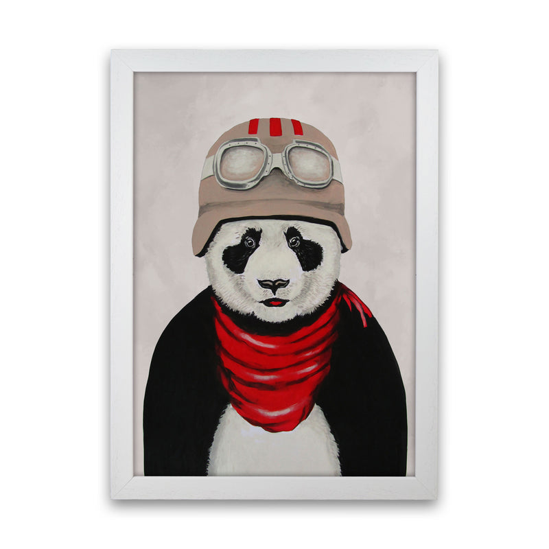 Panda Pilot Art Print by Coco Deparis White Grain