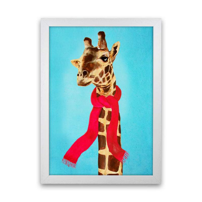Giraffe In Winter Art Print by Coco Deparis White Grain