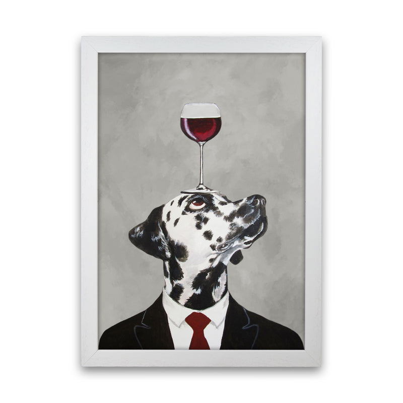 Dalmatian With Wineglass Art Print by Coco Deparis White Grain