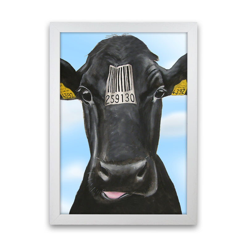 Cow Barcode 01 Art Print by Coco Deparis White Grain