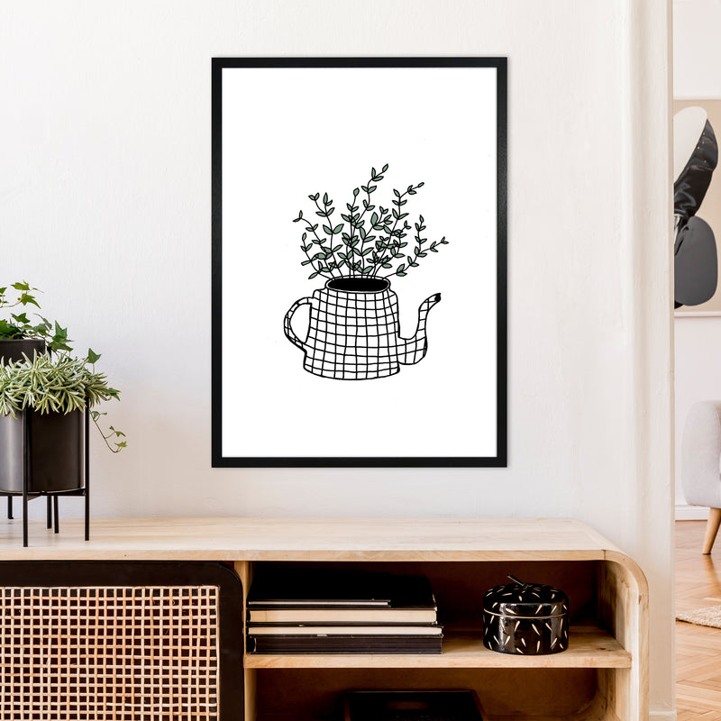 Teapot Plants Green Art Print by Carissa Tanton A1 White Frame
