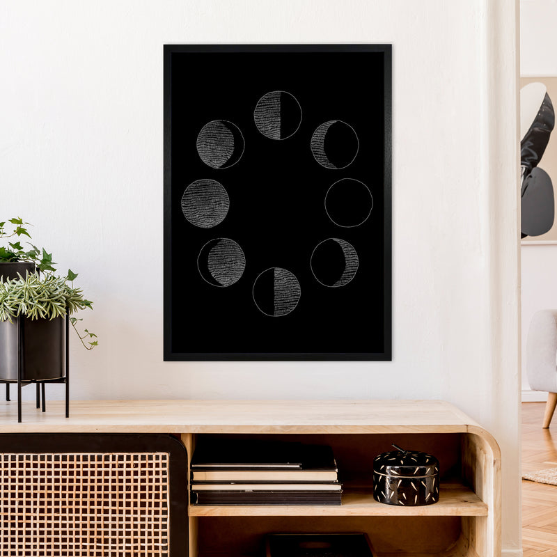 Moon Cycle Invert Art Print by Carissa Tanton A1 White Frame