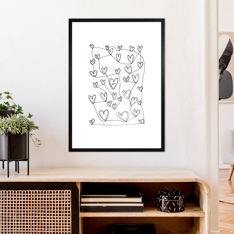 Continuous Hearts Art Print by Carissa Tanton A1 White Frame
