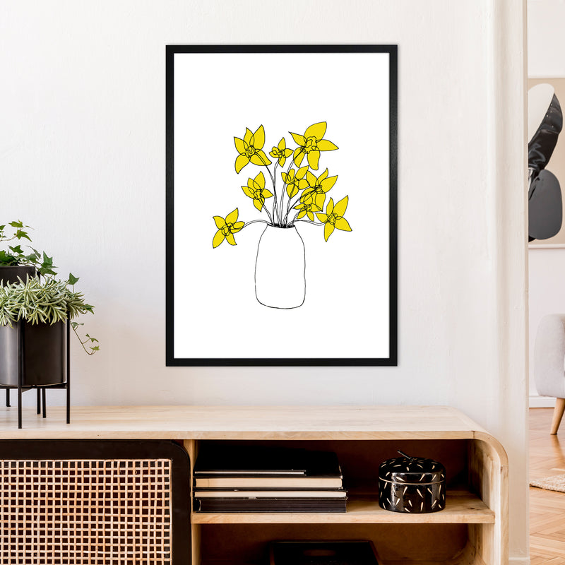 Daffodils Yellow Art Print by Carissa Tanton A1 White Frame