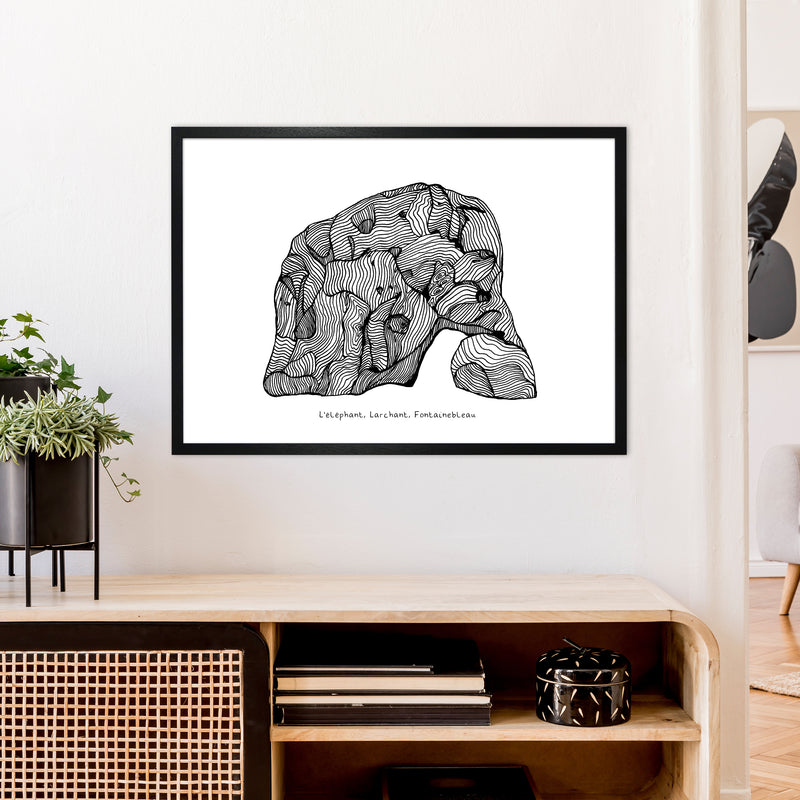 Font Elephant Art Print by Carissa Tanton A1 White Frame