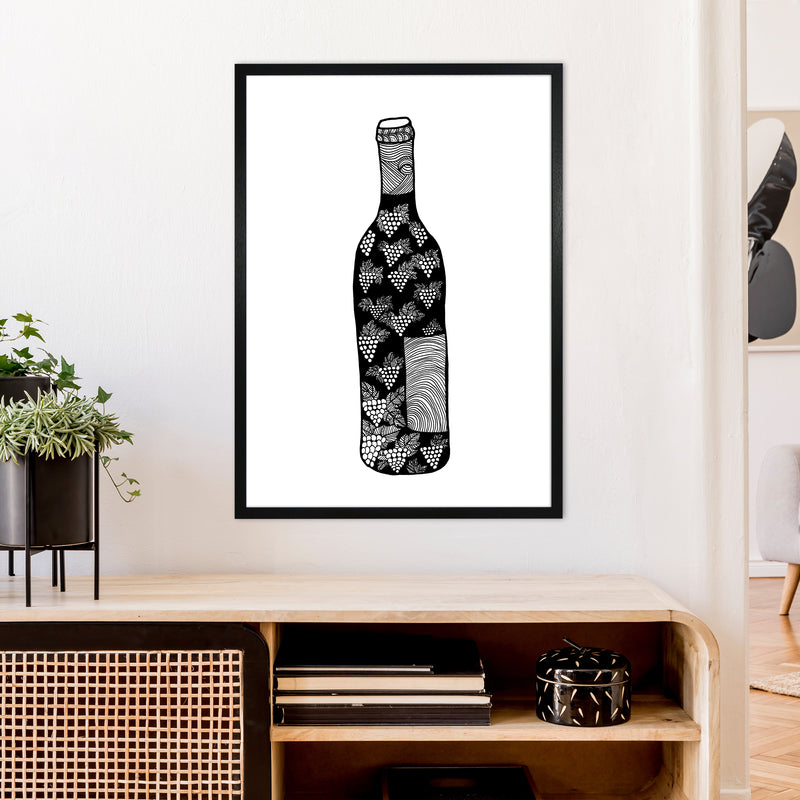 Wine Bottle Art Print by Carissa Tanton A1 White Frame