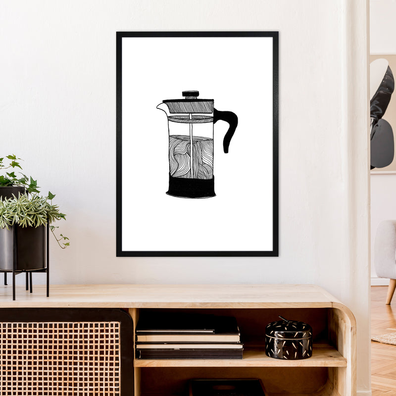 Cafetiere Art Print by Carissa Tanton A1 White Frame