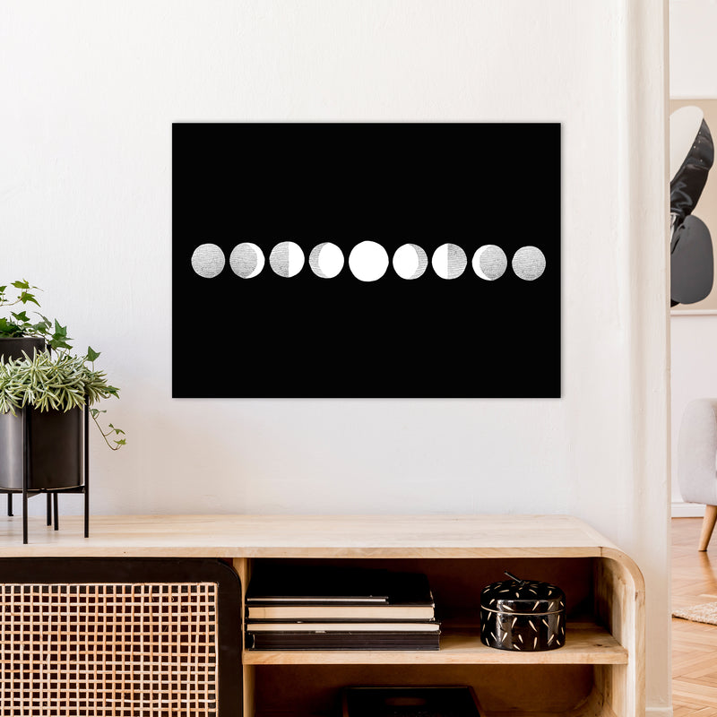 Moon Cycle Line Art Print by Carissa Tanton A1 Black Frame