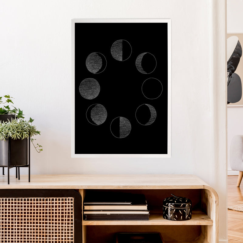 Moon Cycle Invert Art Print by Carissa Tanton A1 Oak Frame