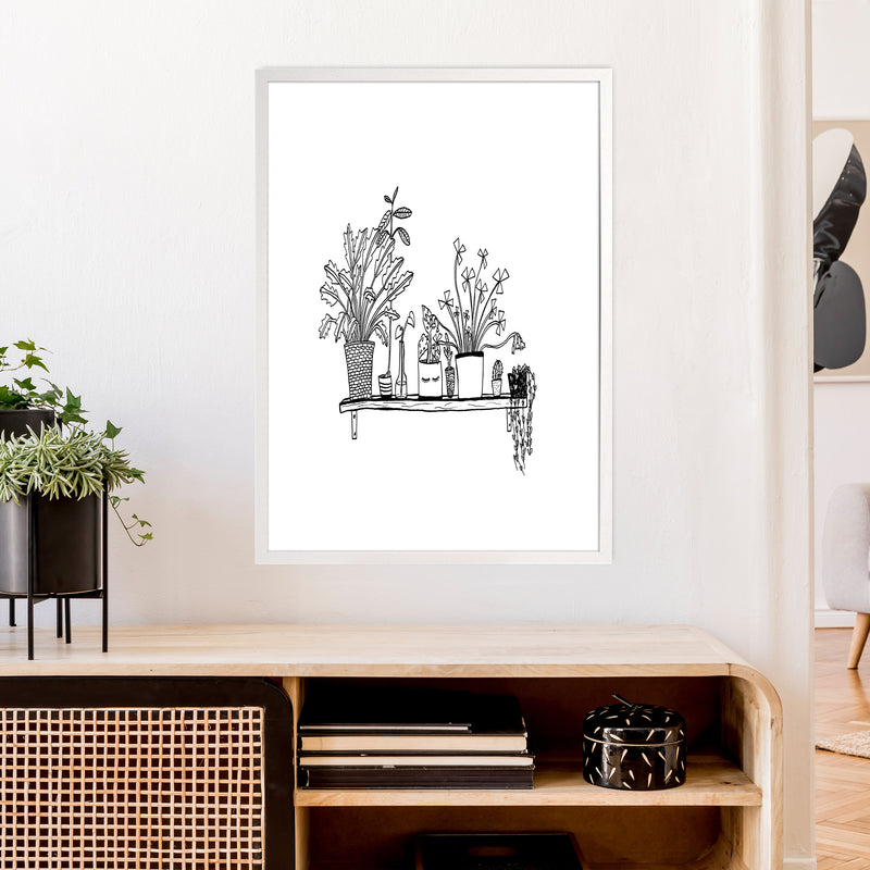 Plant Shelfie Art Print by Carissa Tanton A1 Oak Frame