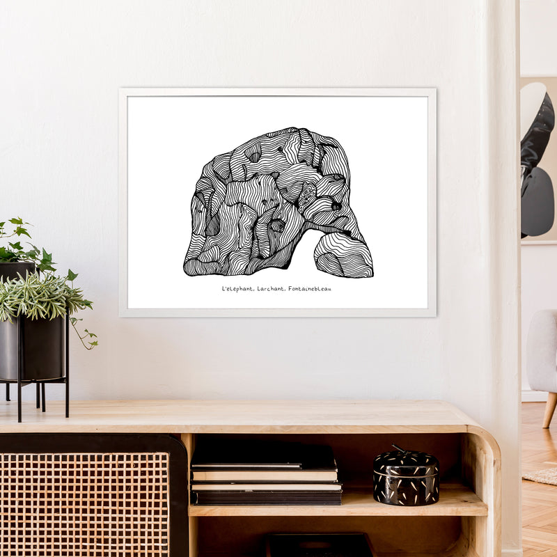 Font Elephant Art Print by Carissa Tanton A1 Oak Frame
