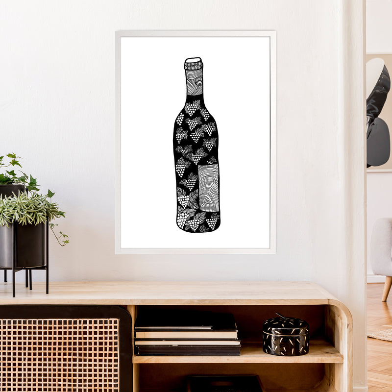 Wine Bottle Art Print by Carissa Tanton A1 Oak Frame