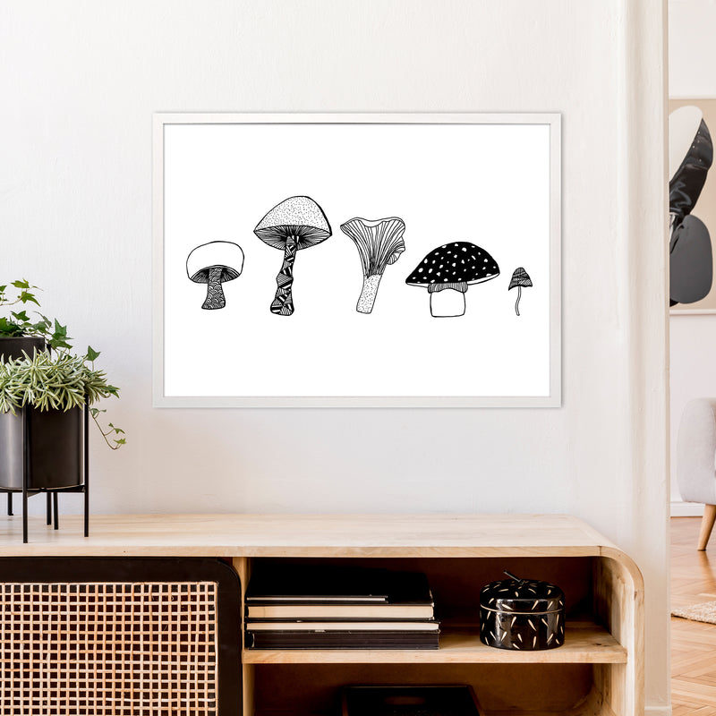 Mushrooms Art Print by Carissa Tanton A1 Oak Frame