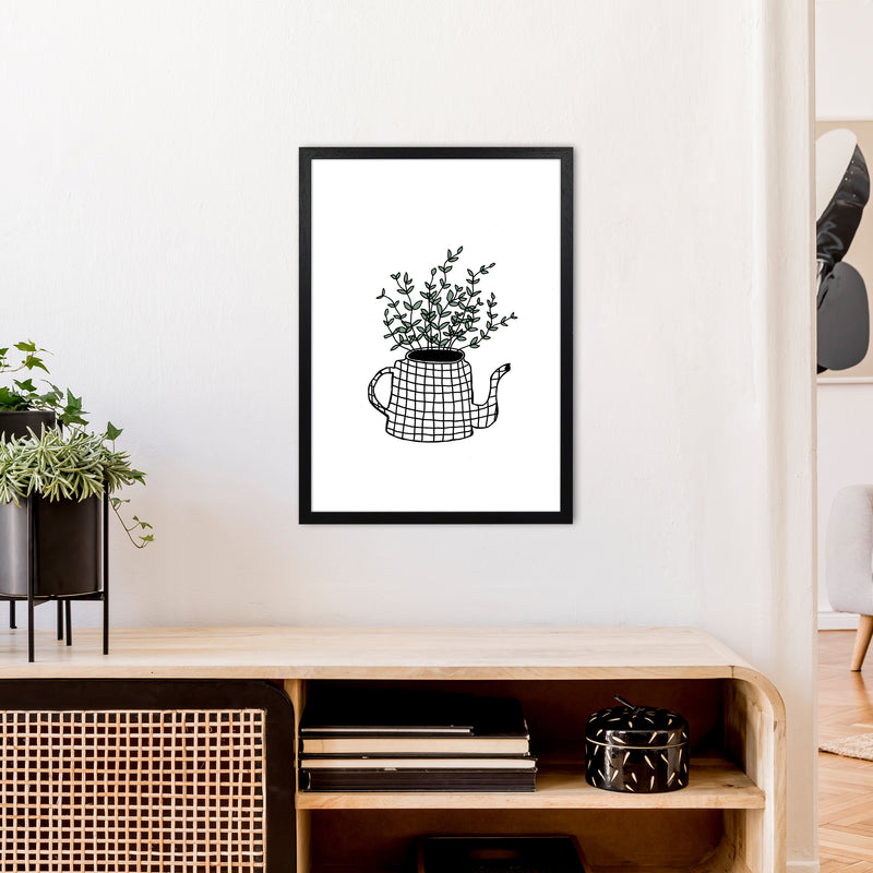 Teapot Plants Green Art Print by Carissa Tanton A2 White Frame