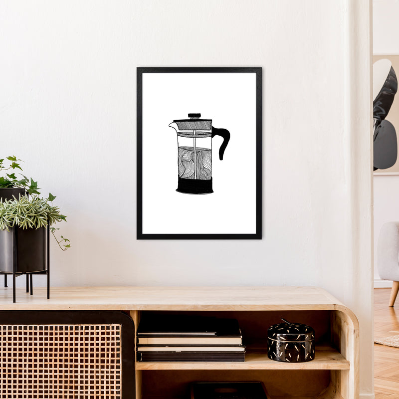 Cafetiere Art Print by Carissa Tanton A2 White Frame