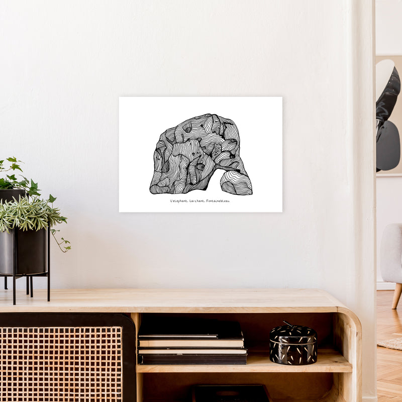 Font Elephant Art Print by Carissa Tanton A2 Black Frame