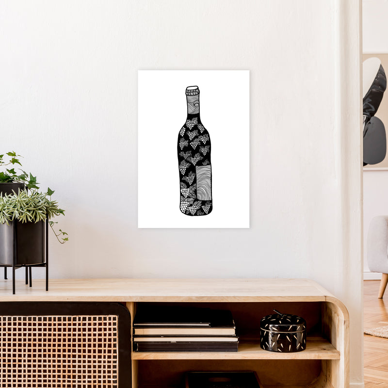 Wine Bottle Art Print by Carissa Tanton A2 Black Frame