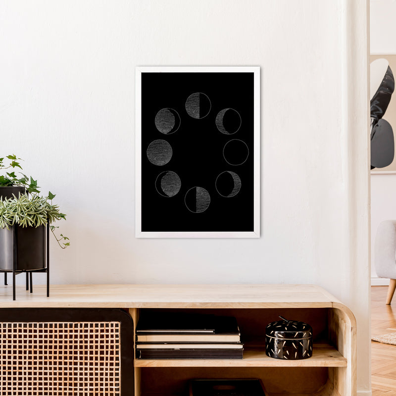 Moon Cycle Invert Art Print by Carissa Tanton A2 Oak Frame