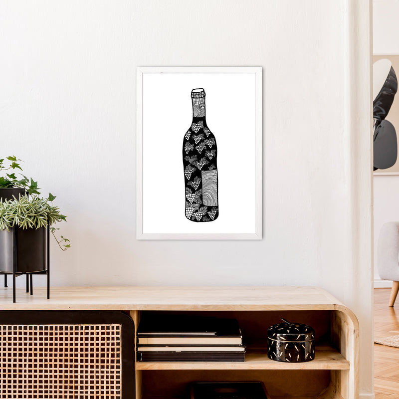 Wine Bottle Art Print by Carissa Tanton A2 Oak Frame