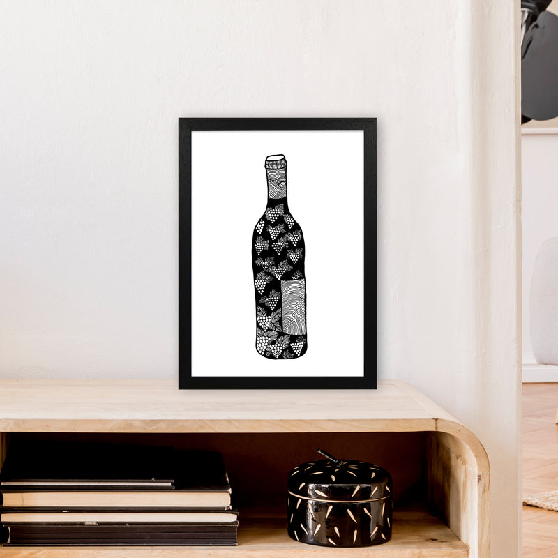 Wine Bottle Art Print by Carissa Tanton A3 White Frame