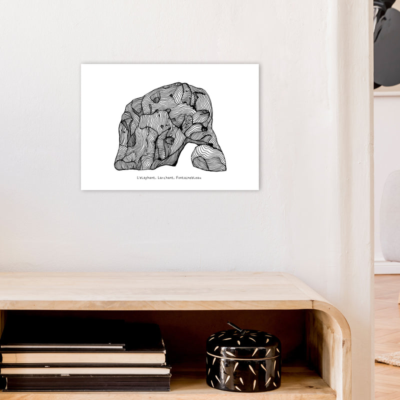 Font Elephant Art Print by Carissa Tanton A3 Black Frame