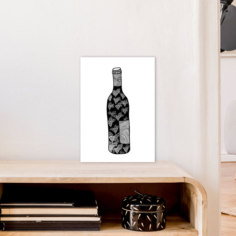 Wine Bottle Art Print by Carissa Tanton A3 Black Frame