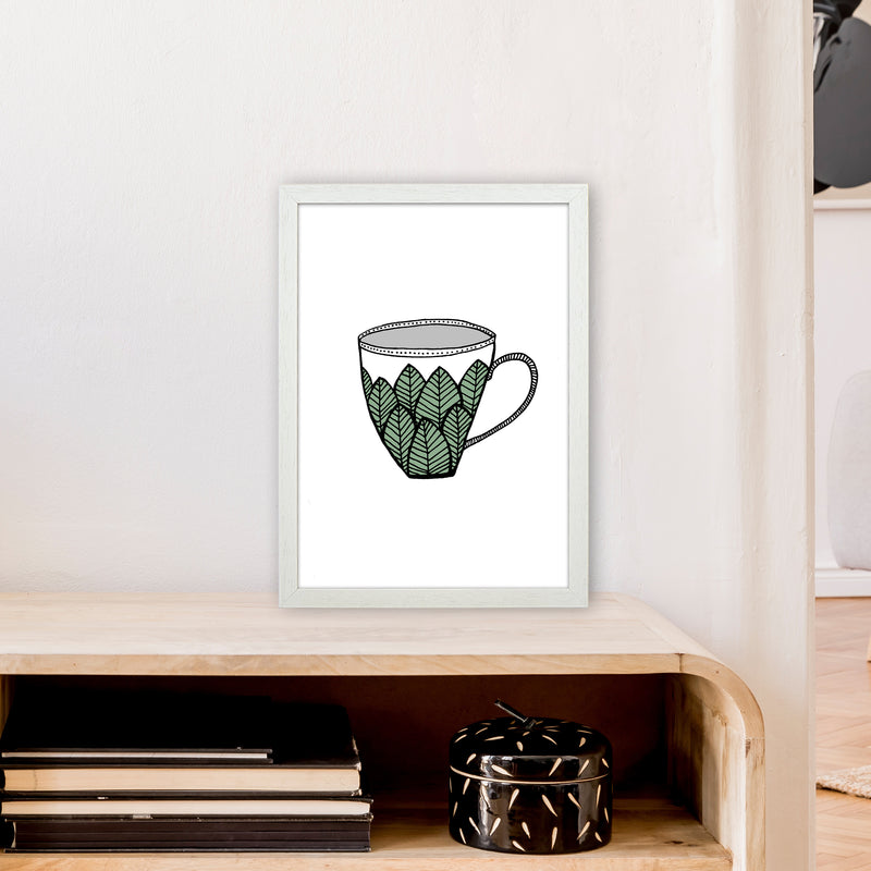 Teacup Leaves Art Print by Carissa Tanton A3 Oak Frame