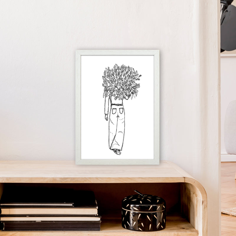 Flower Woman Art Print by Carissa Tanton A3 Oak Frame