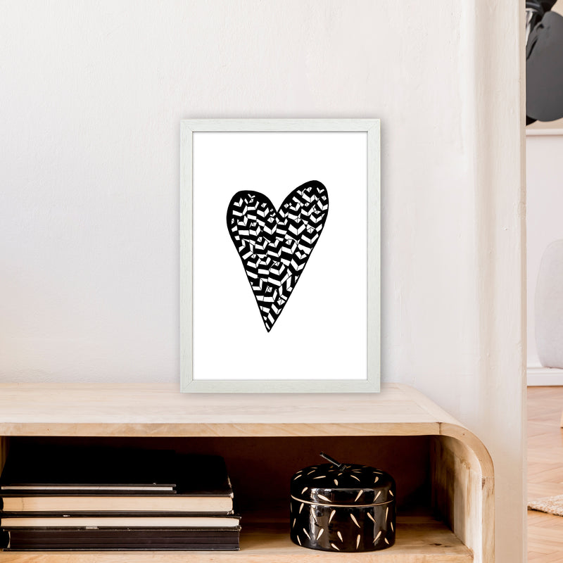 Leaf Heart Art Print by Carissa Tanton A3 Oak Frame