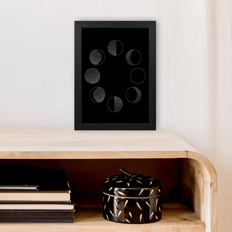 Moon Cycle Invert Art Print by Carissa Tanton A4 White Frame