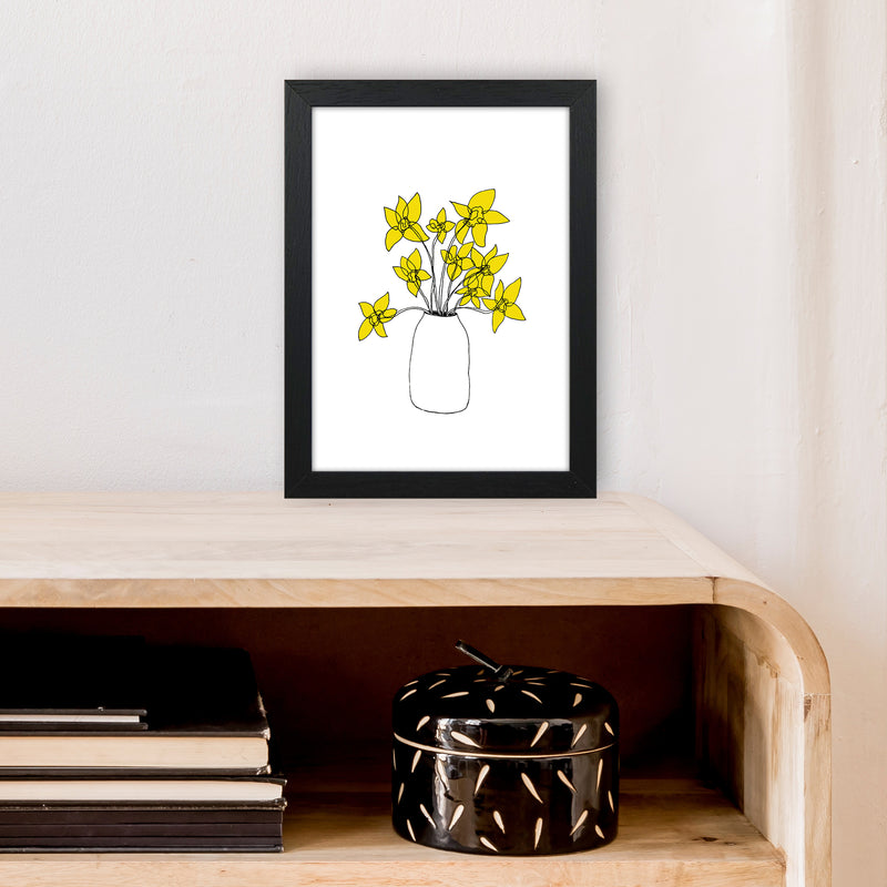Daffodils Yellow Art Print by Carissa Tanton A4 White Frame