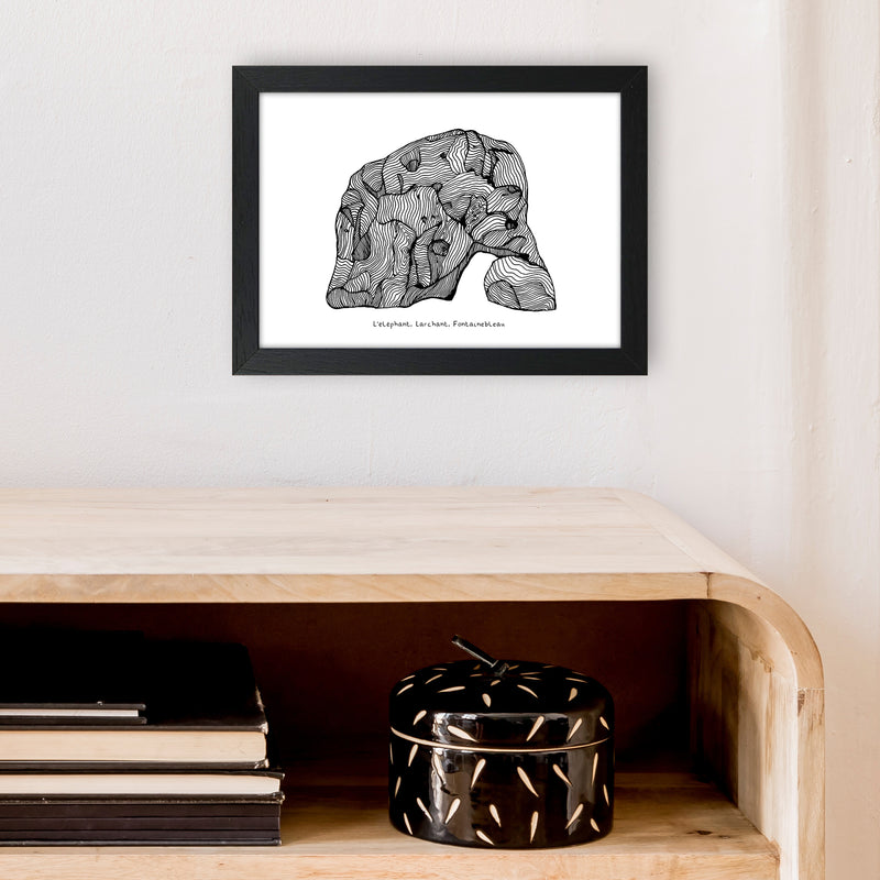 Font Elephant Art Print by Carissa Tanton A4 White Frame