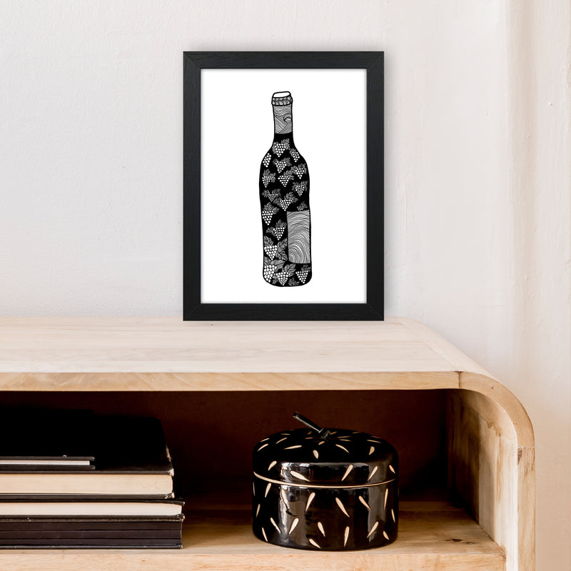 Wine Bottle Art Print by Carissa Tanton A4 White Frame